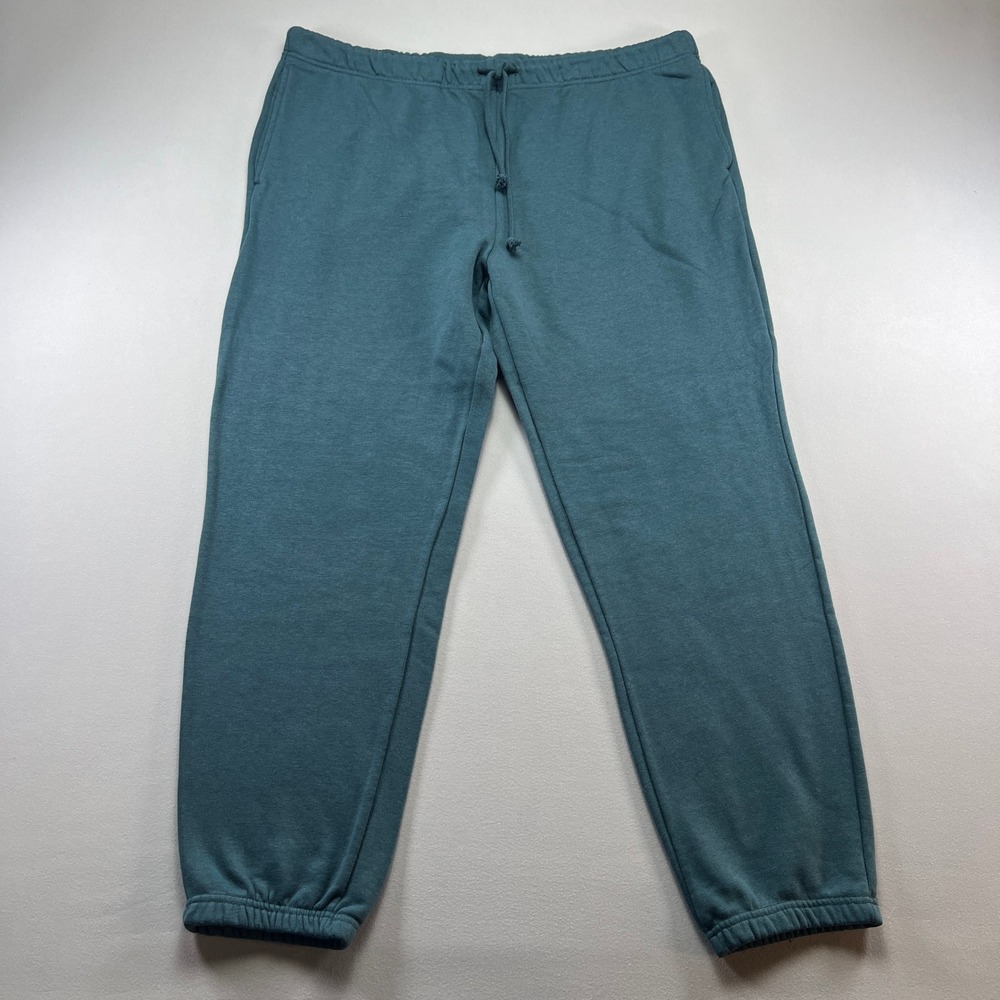 No Boundaries Sweatpants Mens XL Teal Fleece Lined Cotton Tapered Leg Athleisure